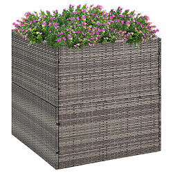 Maison Chic Jardinière,Bac à fleurs - pot de fleur Gris 80x80x80 cm Résine tressée -GKD67414