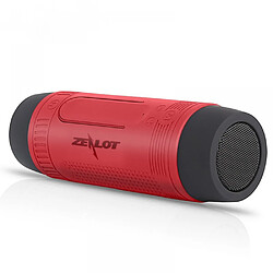 General Haut-parleur de voyage compact léger et portable sans fil Bluetooth pour l'extérieur, IP6 étanche et durable pour l'extérieur, lampe de poche LED, stéréo HD à 360 °, batterie rechargeable, camp de randonnée à vélo (rouge--C1)