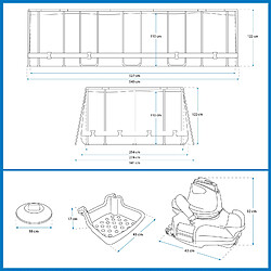 Acheter Pack Piscine Bestway Power Steel Ovale 549x274x122 cm et Accessoires de Piscine avec Robot Nettoyeur Inclus