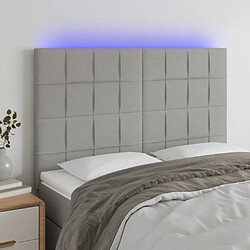 Maison Chic Tête de lit scandinave à LED,meuble de chambre Gris clair 144x5x118/128 cm Tissu -MN73710