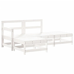 Avis Maison Chic Salon de jardin 4 pcs + coussins - Mobilier/Meubles de jardin - Table et chaises d'extérieur blanc bois massif -MN79582