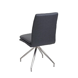 Acheter Mendler 2x Chaise de salle à manger HWC-H70, chaise de cuisine, tissu, acier inoxydable brossé ~ gris foncé