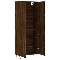 Avis vidaXL Buffet haut Chêne marron 69,5x34x180 cm Bois d'ingénierie