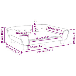 vidaXL Canapé pour enfants noir 70x45x26 cm velours pas cher