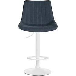 Decoshop26 Lot de 2 tabourets de bar réglable en hauteur pivotant à 360° assise en tissu gris foncé couture verticale pied métal blanc 10_0004438 pas cher