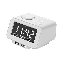 Acheter Multifonctionnel Réveil Numérique USB Hôtel Radio Horloge EU Blanc