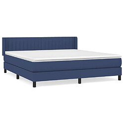 vidaXL Sommier à lattes de lit avec matelas Bleu 180x200 cm Tissu