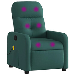 vidaXL Fauteuil de massage inclinable Vert foncé Tissu