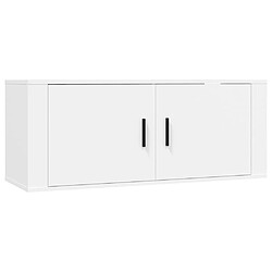 vidaXL Meuble TV mural Blanc 100x34,5x40 cm