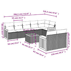 Avis Maison Chic Salon de jardin 9 pcs avec coussins | Ensemble de Table et chaises | Mobilier d'Extérieur noir résine tressée -GKD61934