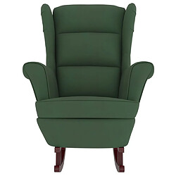 Avis Maison Chic Fauteuil à bascule et pieds,Fauteuil pour relax en bois d'hévéa Vert foncé Velours -MN74090