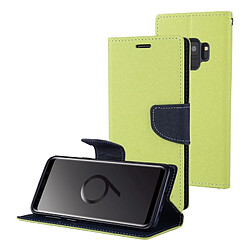 Wewoo Housse Étui vert pour Samsung Galaxy S9 Cross Texture Horizontal Flip Etui en cuir avec fentes FANCY DIARY cartes et porte-monnaie support