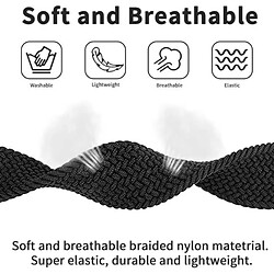 PHONECARE Bracelet Braided Solo NylonSense pour Apple Watch SE (2022) - 40mm (Poignet:152-165mm) - Noir