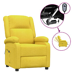 vidaXL Fauteuil inclinable électrique Jaune Tissu 