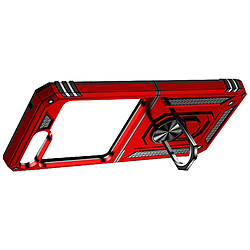 Avizar Coque pour Samsung Galaxy Z Flip 5 Hybride Bague Magnétique Série ArmoRing Rouge