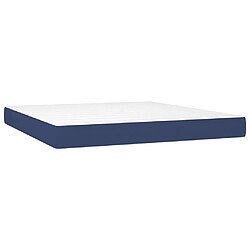 Acheter vidaXL Sommier à lattes de lit avec matelas Bleu 160x200 cm Tissu