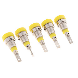 5pieces 2mm Banana Jack Reliure Ecrou pour Socket Multimètre Banane jaune pas cher