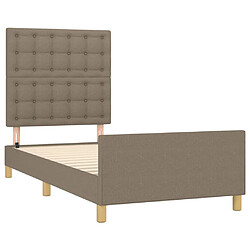 Avis vidaXL Cadre de lit sans matelas avec tête de lit taupe 90x190cm tissu