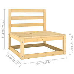 Maison Chic Salon de jardin 2 pcs avec coussins - Table et chaises d'extérieur - Mobilier/Meubles de jardin Moderne Bois de pin massif -MN11984 pas cher