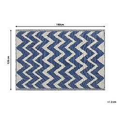 Beliani Tapis extérieur au motif zigzag bleu marine 120 x 180 cm SIRSA