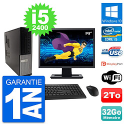 PC Dell 990 DT Ecran 19" Intel i5-2400 RAM 32Go Disque Dur 2To Windows 10 Wifi - Occasion