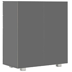 Maison Chic Commode Buffet - Meuble de rangement Gris brillant 71x35x80 cm Bois d'ingénierie -GKD98416 pas cher