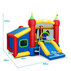 Acheter Decoshop26 Château gonflable grande aire de jeux multifonctionnel multicolore 380x305x215 cm 20_0000451