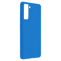 Avizar Coque Samsung Galaxy S21 Plus Silicone Souple Soft Touch Compatible QI Bleu