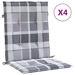 vidaXL Coussins de chaise de jardin à dossier bas lot de 4