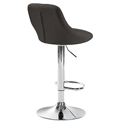 Decoshop26 Tabouret de bar chaise haute x 1 avec coutures décoratives assise en tissu gris foncé pieds métal chromé 10_0005085 pas cher