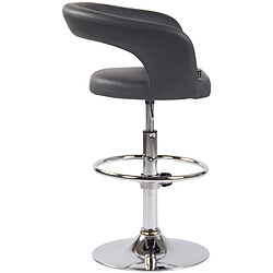 Avis Decoshop26 Lot de 2 tabourets de bar assise moderne en PVC gris pieds et repose-pieds en métal chromé 10_0004218