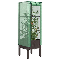 vidaXL Jardinière surélevée avec housse aspect rotin 40x40x140 cm