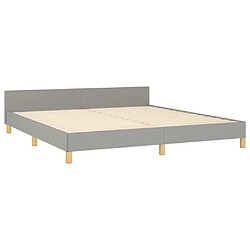 Maison Chic Lit adulte - Cadre Structure de lit avec tête de lit Contemporain Gris clair 180x200 cm -MN78426 pas cher