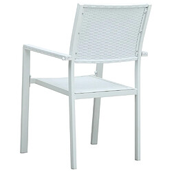 Maison Chic Lot de 4 Chaises de jardin,Fauteuil d'extérieur Blanc Plastique Aspect de rotin -MN70622 pas cher