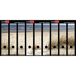 Set de 9 pièces largeurs Classeur-étiquettes Autocollantes pour arrière de classeur Autocollants traumhafter Plage Vue pour Votre Étagère de classement, Dunes, Plage et mer