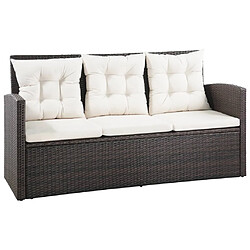 Maison Chic Salon de jardin 5 pcs + coussins - Mobilier/Meubles de jardin - Table et chaises d'extérieur Résine tressée Marron -MN28513