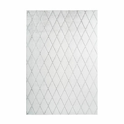 Paris Prix Tapis Shaggy Géométrique Vivica Blanc & Bleu Gris 160 x 230 cm