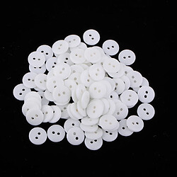 Bouton rond en résine 100 trous de couleur bonbon pour coudre un album de scrapbooking blanc 1cm