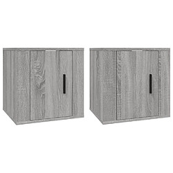 vidaXL Meubles TV muraux 2 pcs Sonoma gris 40x34,5x40 cm