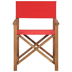 Avis vidaXL Chaises de metteur en scène lot de 2 Bois de teck massif Rouge