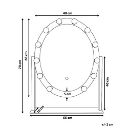 Avis BELIANI Miroir LED ROSTRENEN - Blanc