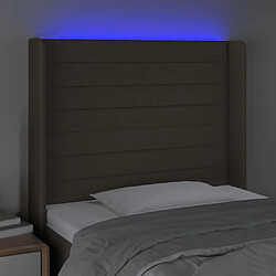 Acheter Maison Chic Tête de lit scandinave à LED,meuble de chambre Taupe 93x16x118/128 cm Tissu -MN65168