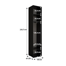 Acheter Abiks Meble Inova 1 Armoire avec miroir et portes battantes 236,7/50/47 1 Portes (gris/nero)