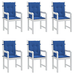 Avis vidaXL Coussins de chaise de jardin à dossier bas lot de 6 bleu royal