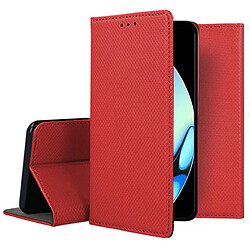 Htdmobiles Housse pour Realme 10 4G - etui coque pochette portefeuille + film ecran - ROUGE MAGNET