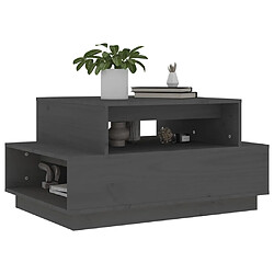 Avis vidaXL Table basse Gris 80x55x40,5 cm Bois massif de pin