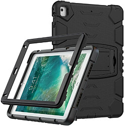 Coque en TPU + Silicone Résistant aux chutes avec béquille noir noir pour votre Apple iPad 9.7 pouces (2018)/(2017)/Pro 9.7 pouces (2016)/Air 2