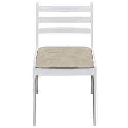 Decoshop26 Lot de 4 chaises de salle à manger cuisine design classique hévéa solide et velours blanc CDS021237