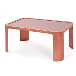 Pegane Table basse coloris cuivre en Métal, 110 x 70 x 45 cm