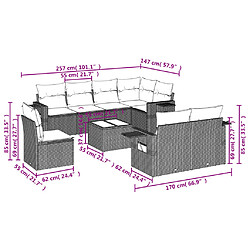 Avis vidaXL Salon de jardin avec coussins 9 pcs marron résine tressée